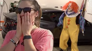 Scary Creepy Clown Breaks in Our House and Tries Smashing Car Window