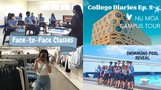 College Diaries Ep. 2🌱 NU MOA campus tour, F2F classes, friends bonding in SM Mall of Asia🤎