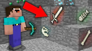 Minecraft NOOB vs PRO : NOOB FOUND FOSSIL OLDEST SWORD IN THIS MINE! Challenge 100% trolling