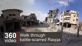 Raqqa streets in 360 video - BBC News