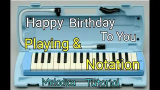 Happy Birthday To You Melodica Tutorial With Notes (හැපි බර්ත්ඩේ සිංහල ස්වර ප්‍රස්තාර සමග වාදනය)