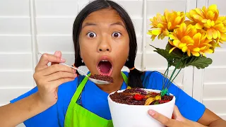 Wendy Comiendo Tarta Con Tierra Y Gusano | Juguete De Cocina Para El Desafío De Comida Para Niños