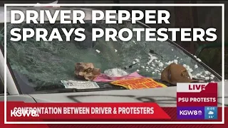 Driver unleashes pepper spray at Portland State University protesters