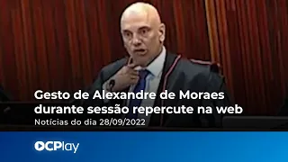 Gesto de ‘degolar’ feito por Alexandre de Moraes repercute na web