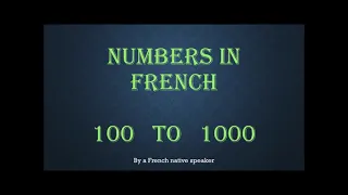 French numbers 100 to 1000