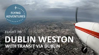 [4K, ATC] Dublin Weston Airport with flight over the centre of Dublin (Ireland)