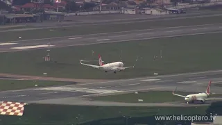 Airplane landing Congonhas airport