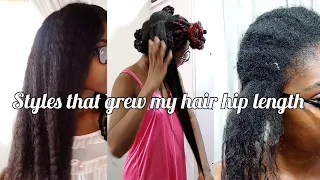 PROTECTIVE STYLES THAT GREW MY HAIR HIP LENGTH // 16 PROTECTIVE STYLES FOR HAIR GROWTH