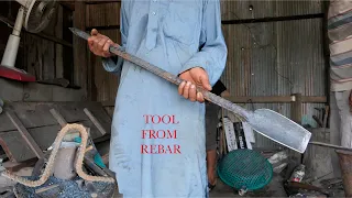 MAKING A FARMERS' MOST USEFUL TOOL FROM REBAR ( WHAT DO YOU CALL IT IN ENGLISH )