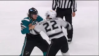 NHL Fight - Kings @ Sharks - Athanasiou vs Sorensen (part2) - 09 04 2021