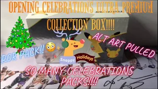 OPENING POKÉMON CELEBRATIONS ULTRA PREMIUM COLLECTION BOX! ALT ART AND ERROR PACK! HAPPY HOLIDAYS!(: