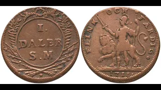Шведский выпуск , про далеры короля Карла 12, перечекан ( Dalers of Carl 12, coins)