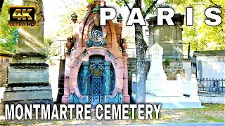 🇫🇷Paris City Walk【4K】Montmartre Cemetery - October 2021 Autumn