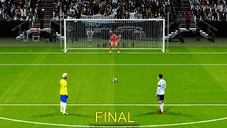 Argentina vs Brazil | Penalty Shootout Final Copa America 2021 Messi vs Neymar | eFootball PES 2021