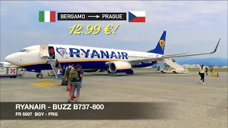 PRAGUE FOR JUST 12.99€! | Ryanair (Buzz) B737-800 Sky Interior | Milan Bergamo BGY ✈ Prague