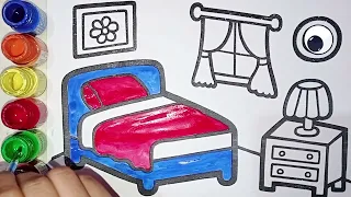 How to Draw a Bed Heart | Drawing, Painting and Coloring for kids Toddlers | Paint With Watercolor