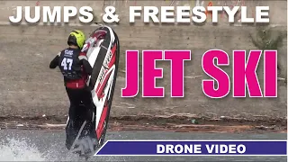Race, freestyle and jumps on Jet-ski. Гонка и трюки на водном мотоцикле!. Drone video compilation