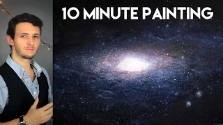 Painting Space and a Galaxy with Acrylic paints in 10 Minutes!