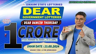 LOTTERY LIVE DEAR 6 PM 23.05.2024 SIKKIM STATE LOTTERY LIVE DRAW LOTTERY SAMBAD LIVE FROM GANGTOK