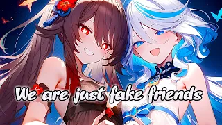 AViVA - FAKE FRIENDS (Sped Up) [Lyrics 8D Nightcore] | USE HEADPHONES 🎧