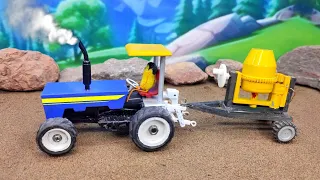 DIY Tractor making mini Concrete bridge | DIY Mini Tractor Videos | Mini Radha Krishna trolley