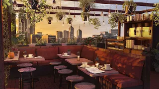 Rooftop Retreat - A Coffee Shop with Relaxing Jazz Music and Stunning Sunset View for Relaxation