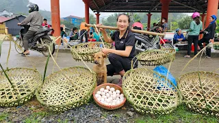 Bamboo basket weaving process - Harvest duck eggs goes to market sell | Ly Thi Tam