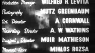 Miklos Rozsa's Main and End Title music for the 1938 film THE GREEN COCKATOO