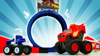 Vamos montar a nova pista de corrida do Blaze e as Monster Machines! História infantil com carros