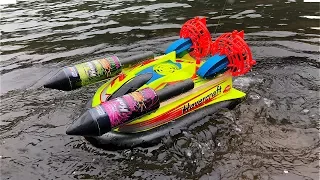 Rocket powered RC Hovercraft !! Amazing Water Launch