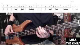 Lola by The Kinks - Bass Cover with Tabs Play-Along