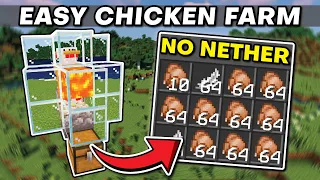 Minecraft Early Game Chicken Farm (No Nether Items)