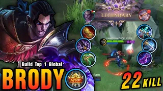 22 Kills!! Brody Maximum Attack Speed Build is Broken!! - Build Top 1 Global Brody ~ MLBB