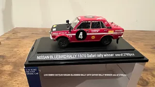 1/43 EBBRO DATSUN NISSAN BLUEBIRD RALLY 1979 SAFARI RALLY WINNER one of 2760pcs