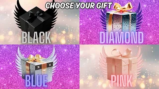 Choose your gift 🎁💝💎🤮|| 4 gift box challenge Black, Diamond, Blue & Pink #giftboxchallenge