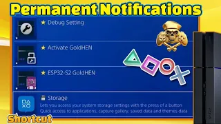 Permanent Notifications PS4 Shortcut ★ Debug Settings , Storage ... in 2 Steps! #goldhen 9.00