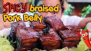 Braised Pork Belly | Spicy Pork Belly | Mukbang Philippines | Kuya Dex