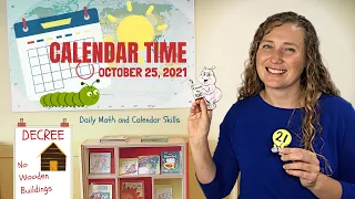 October 25, 2021 - Calendar Time, daily math, learning fun! - Learn at home