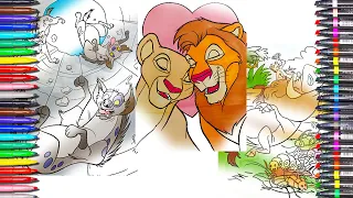 DISNEY Animation Lion King How To Draw Simba & Nala Coloring Pages: Lion king Book Coloring for KIDS