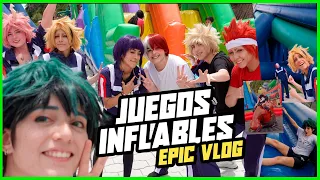 ⚠️ Class 1A tries GIANT BOUNCY Games ! - 【BNHA COSPLAY VLOG】Eng Subbed