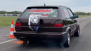 💥New Rekord!!!💥1486hp VW Golf 2 R33 Turbo Turbosektor Ost @ TTT Half Mile Finals 01.10.2022