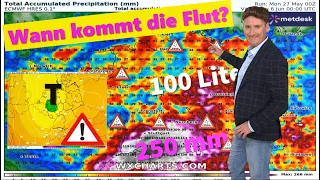 250 Liter Stark- und Dauerregen! Basteln die Wettermodelle an einer neuen Flut? Brisantes Höhentief!