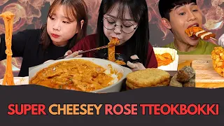 🧀🌹🔥TTEOKBOKKI with a Twist: Super Cheesy Rose Tteokbokki Mukbang Compilation 🤤🤤😋