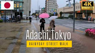 [4Khdr] Walk in Rain at Early Morning In Adachi,Tokyo 足立区 .散歩  || Rain Ambience Sound for Relaxing !