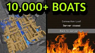 CRASHING a Pay To Win Minecraft Server With 10,000 Boats!