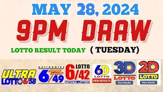 Lotto Result Today 9pm draw May 28, 2024 6/58 6/49 6/42 6D Swertres Ez2 PCSO#lotto