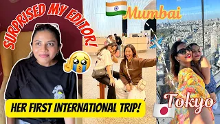 Surprised My Editor with Her FIRST INTERNATIONAL TRIP to her Dream Place! Mumbai✈️Tokyo #TravelWSar