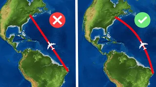 Porque as trajetórias de avião não são em linha reta? - Trajetórias de Avião & Geometria Diferencial