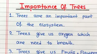 Importance of trees in English |10 lines on importance of trees | Essay on importance of trees