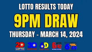 9PM Lotto Result Today March 14, 2024 (Thursday) Ez2 Swertres PCSO